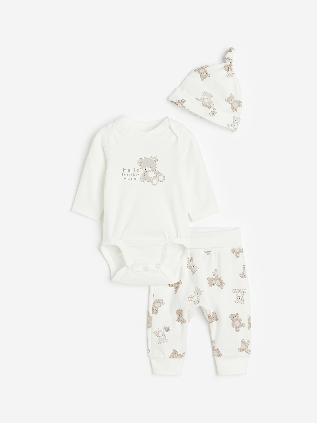 

H&M Girls 3-Piece Cotton Set, White