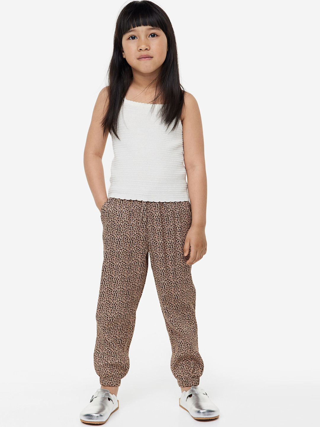 

H&M Girls Woven Joggers, Beige