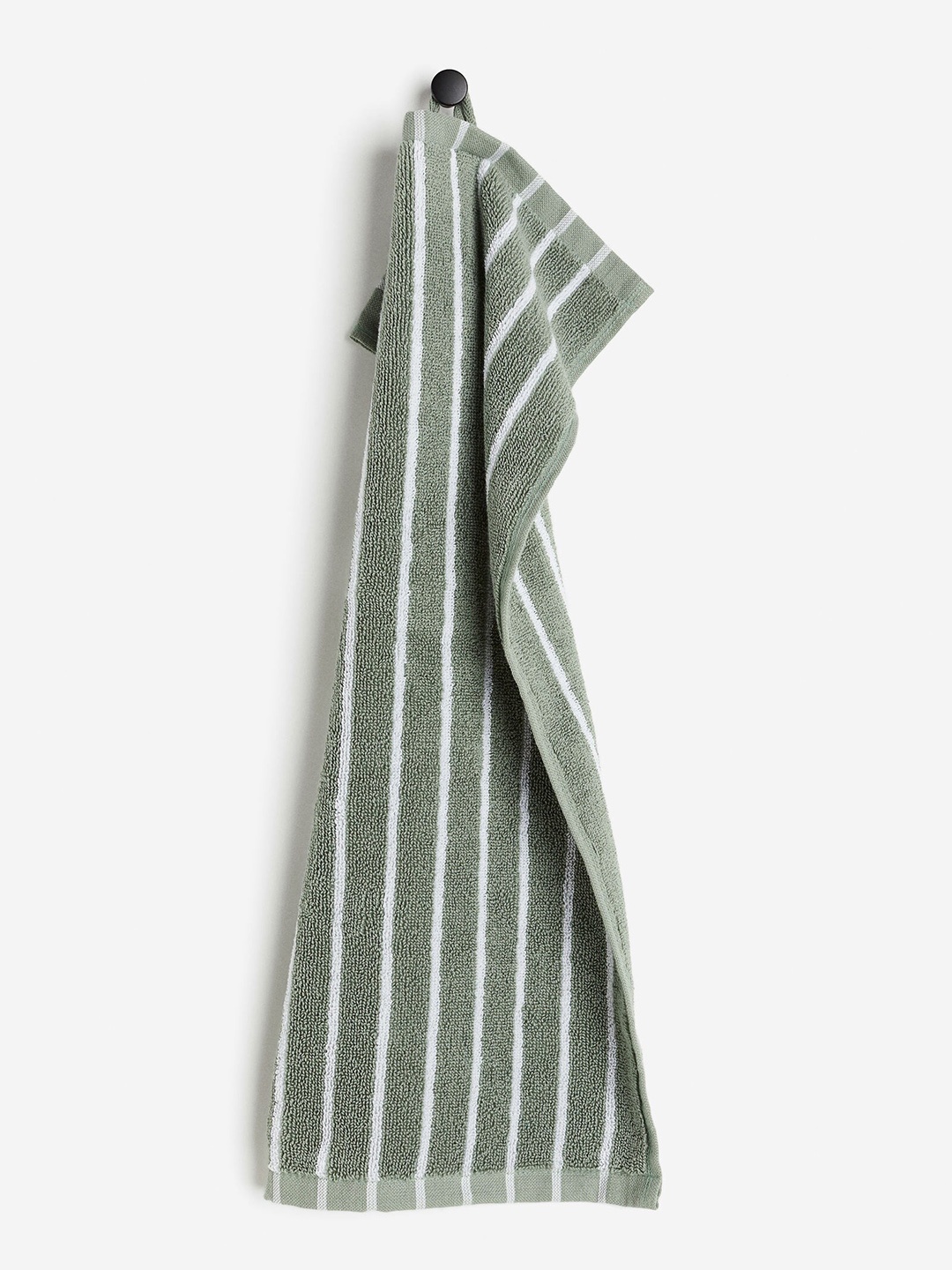 

H&M Green & White Pure Cotton Striped Guest Towel