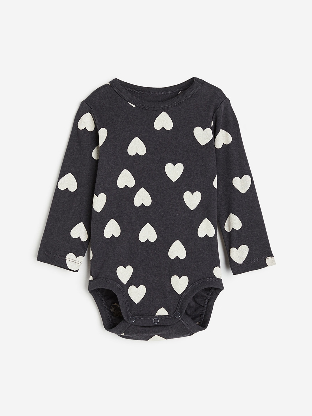 

H&M Boys Long-Sleeved Bodysuit, Charcoal