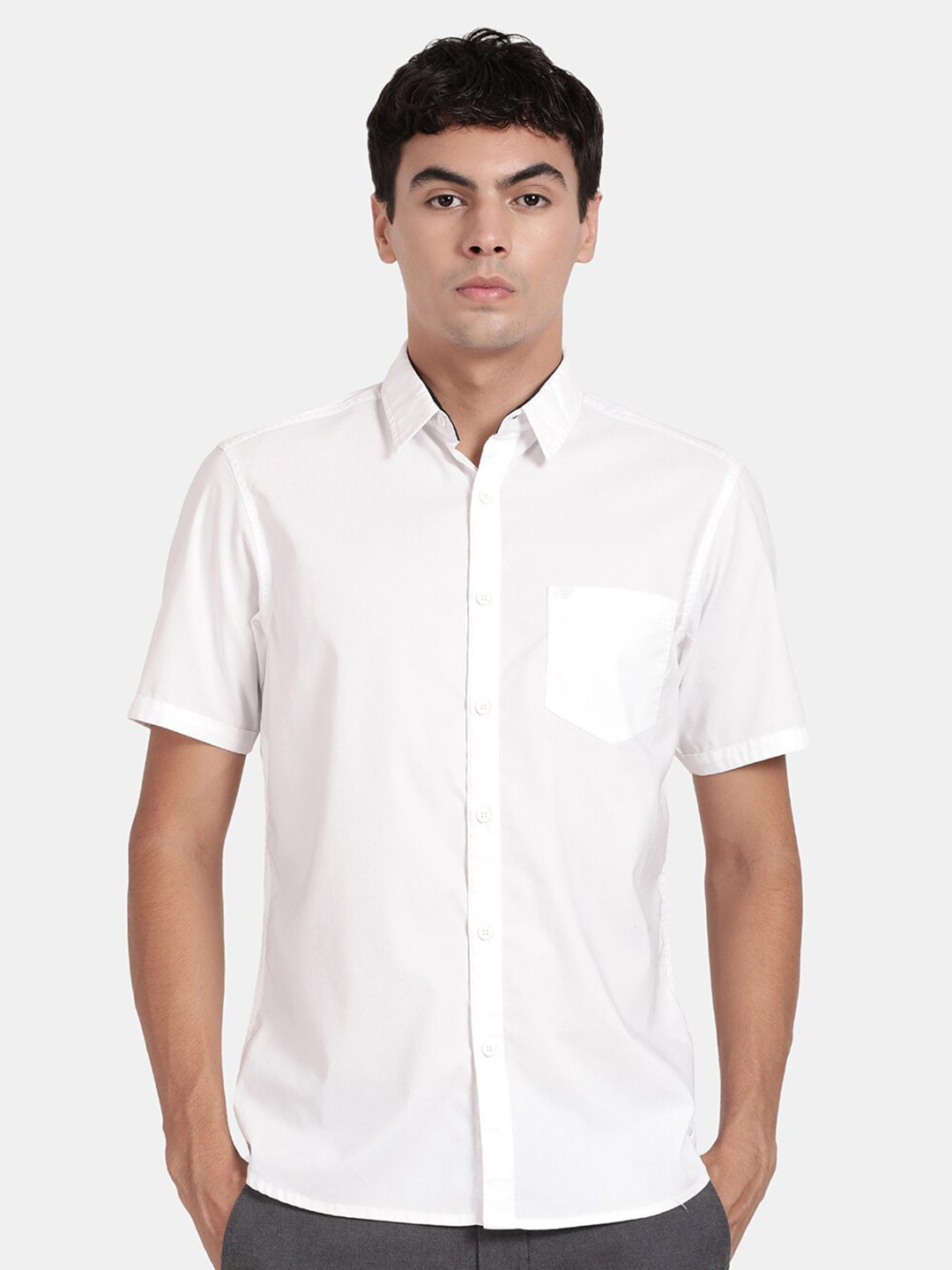 

t-base Spread Collar Casual Shirt, White