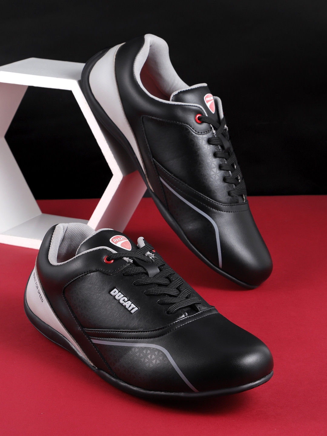 

Ducati Men Round-Toe Sneakers, Black