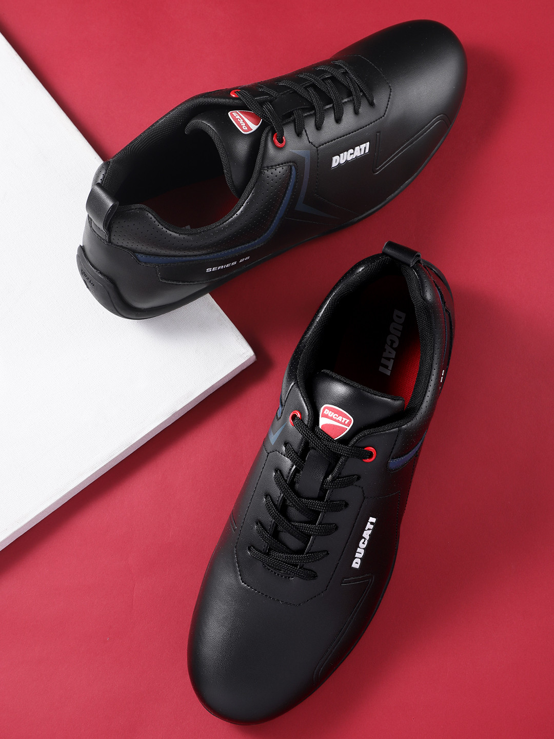 

Ducati Men Perforated Round-Toe Sneakers, Black