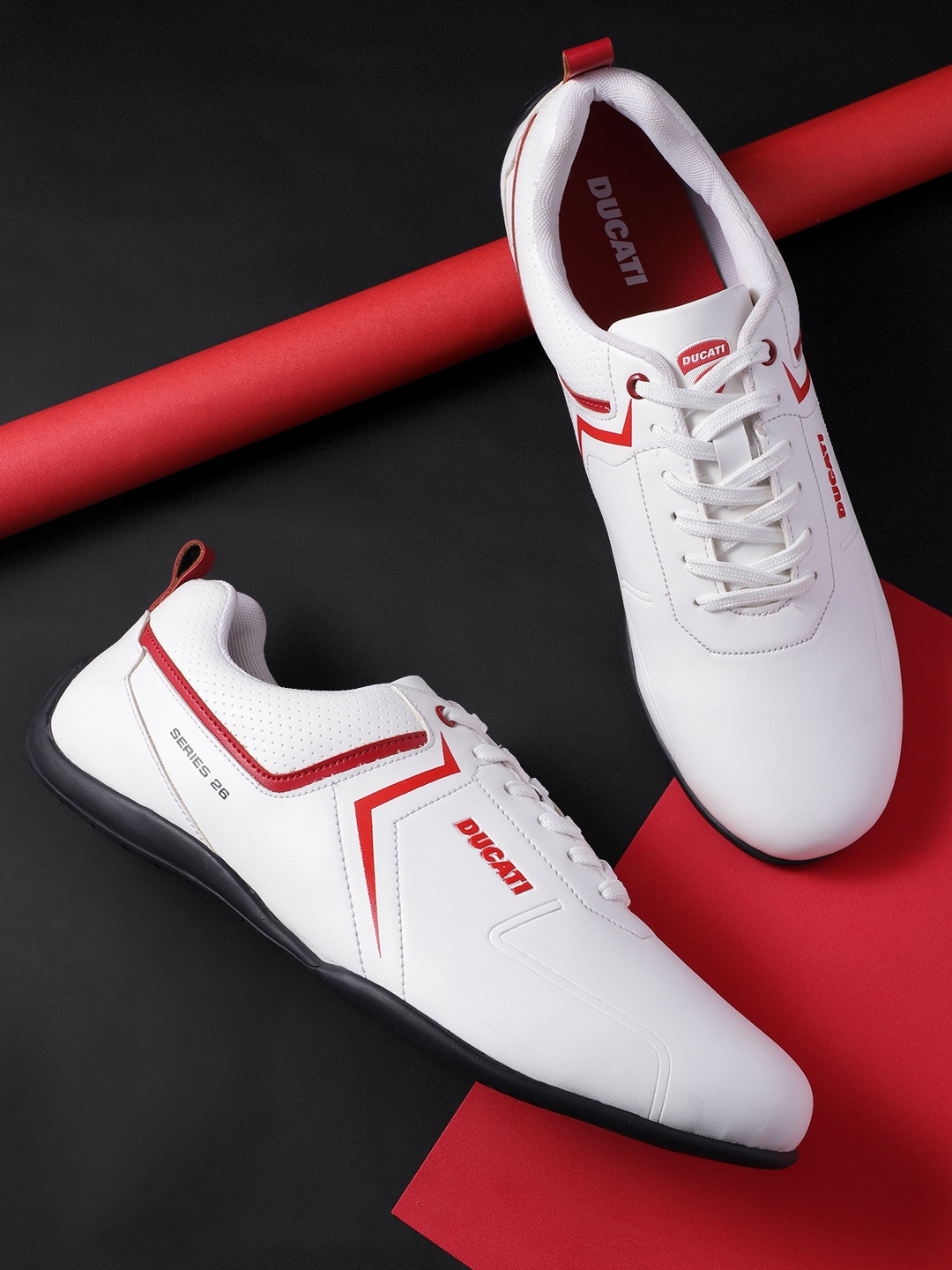 

Ducati Men Perforated Round-Toe Sneakers, White