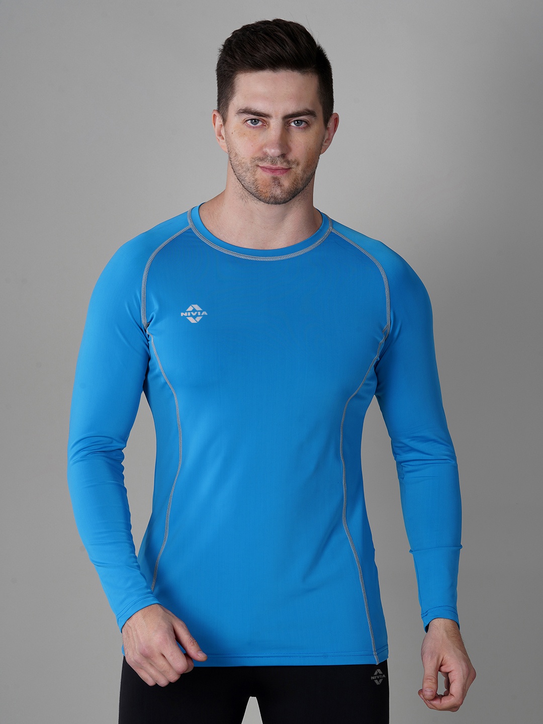 

NIVIA Raglan Sleeves Compression Sports T-shirt, Blue