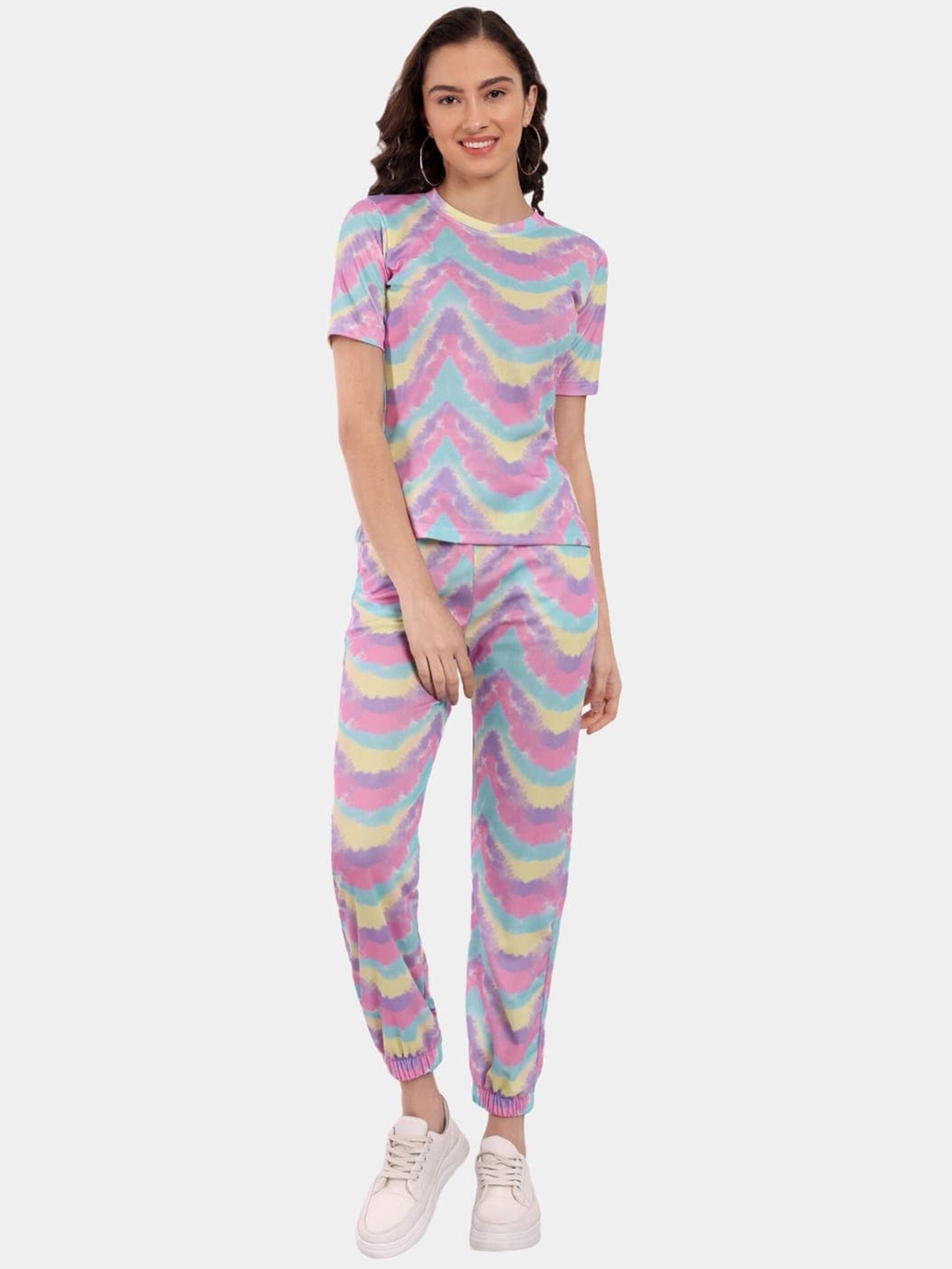 

Morang Tie-Dyed T-Shirt With Joggers Co-Ords, Lavender