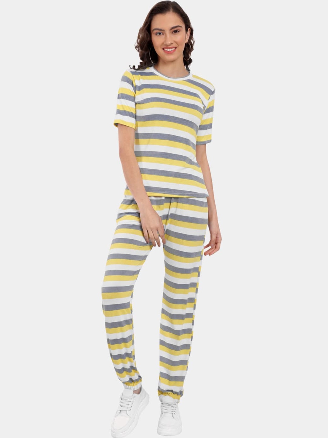 

Morang Striped T-Shirt & Joggers Co-Ord, Yellow