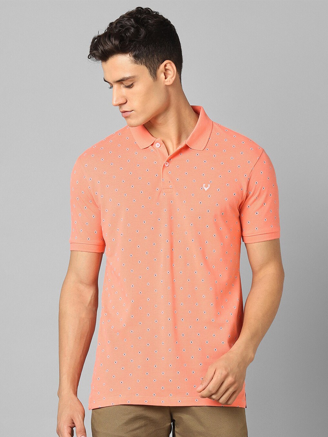

Allen Solly Polo Collar Pure Cotton T-shirt, Peach