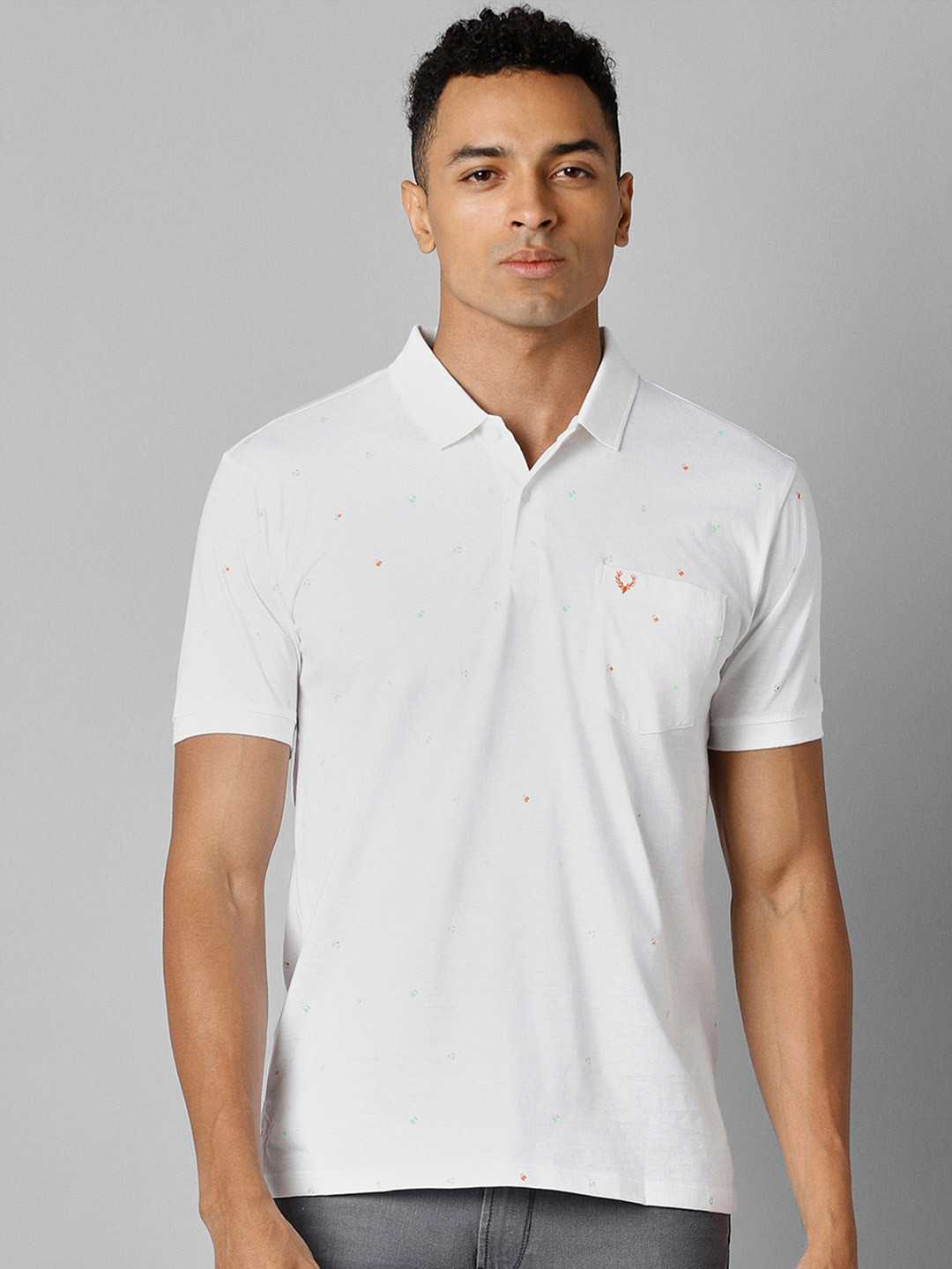 

Allen Solly Men Cotton Polo Collar Pockets T-shirt, White