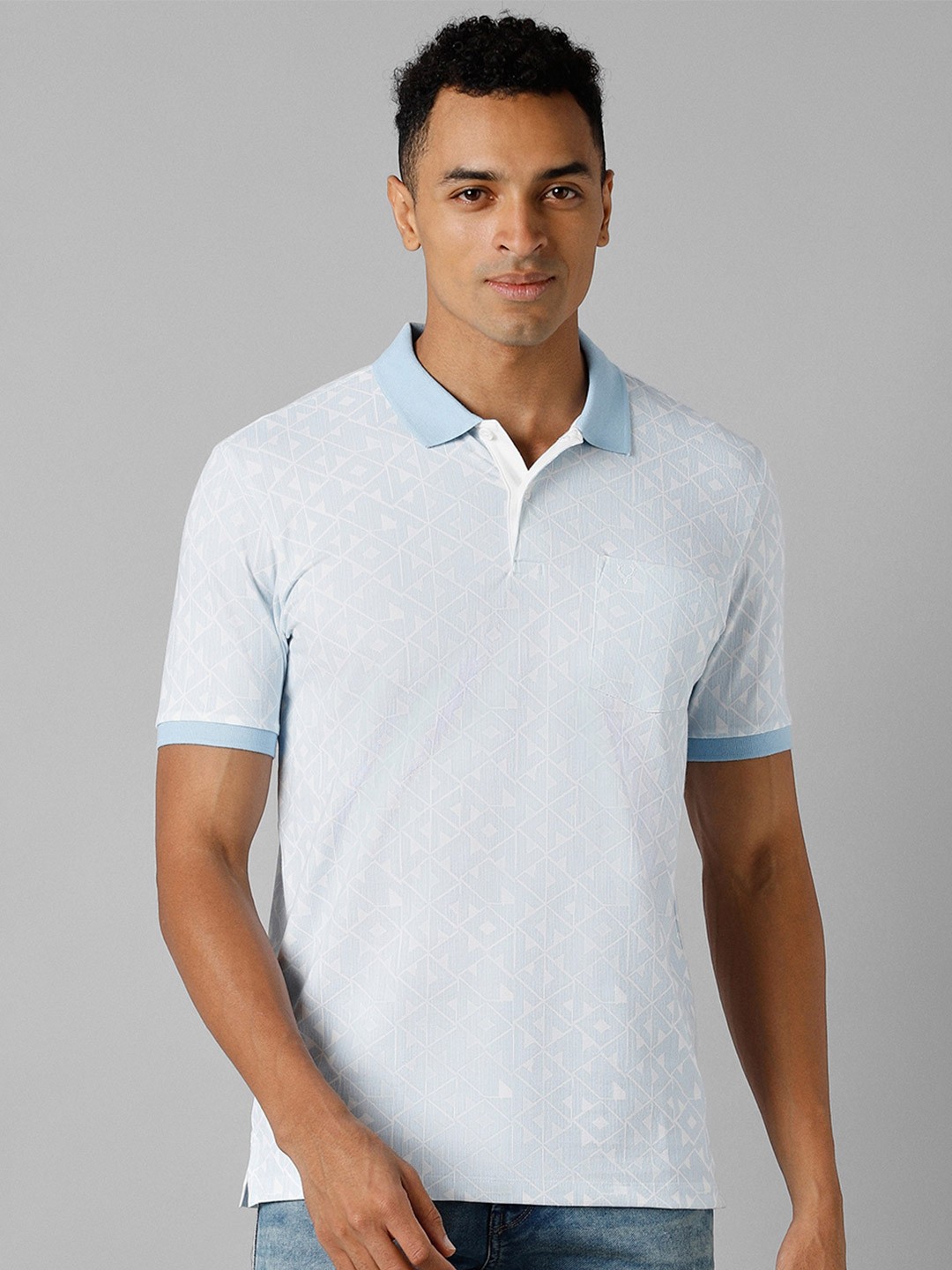

Allen Solly Men Cotton Polo Collar Pockets T-shirt, Blue