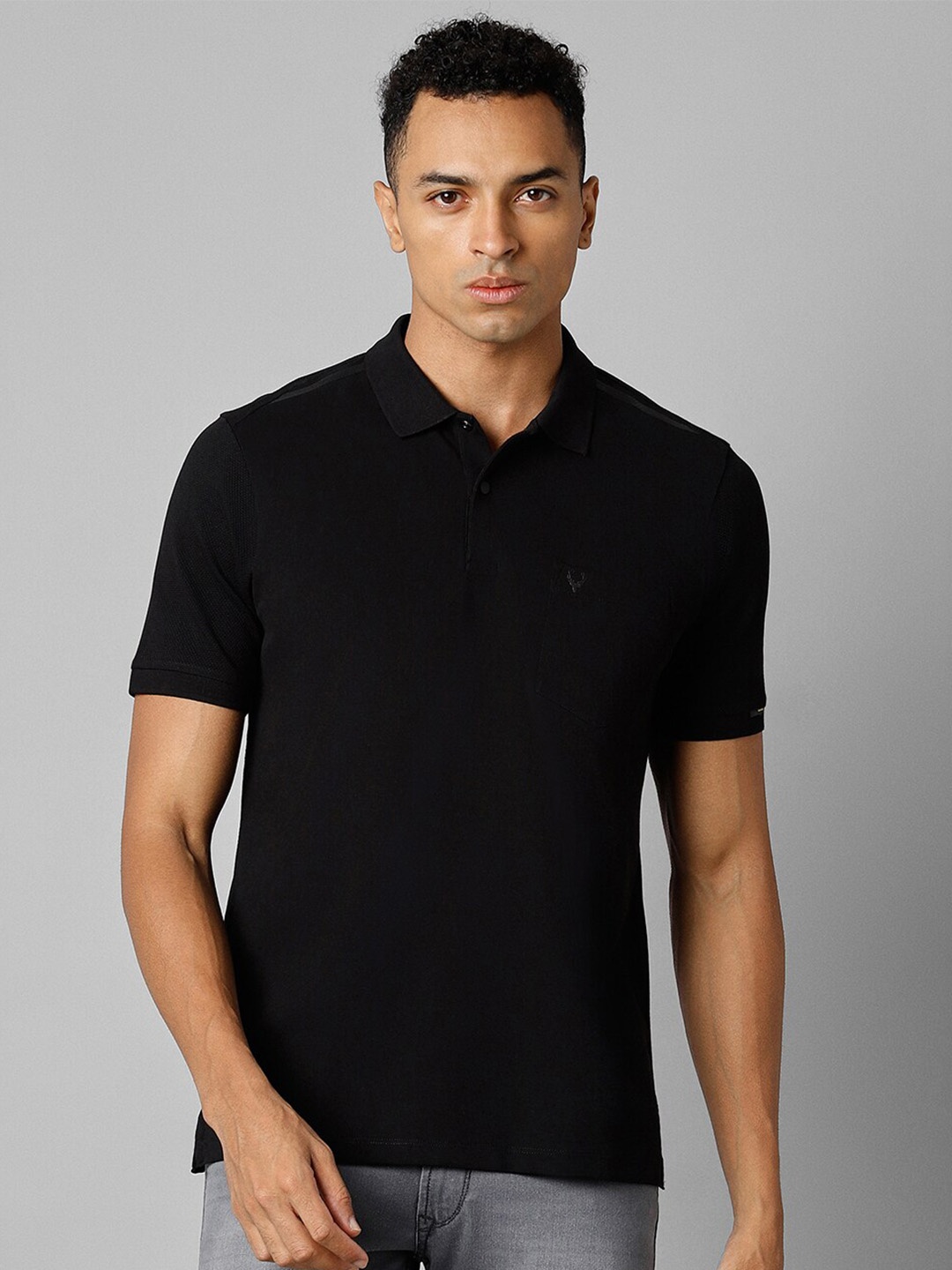 

Allen Solly Polo Collar Pure Cotton T-shirt, Black