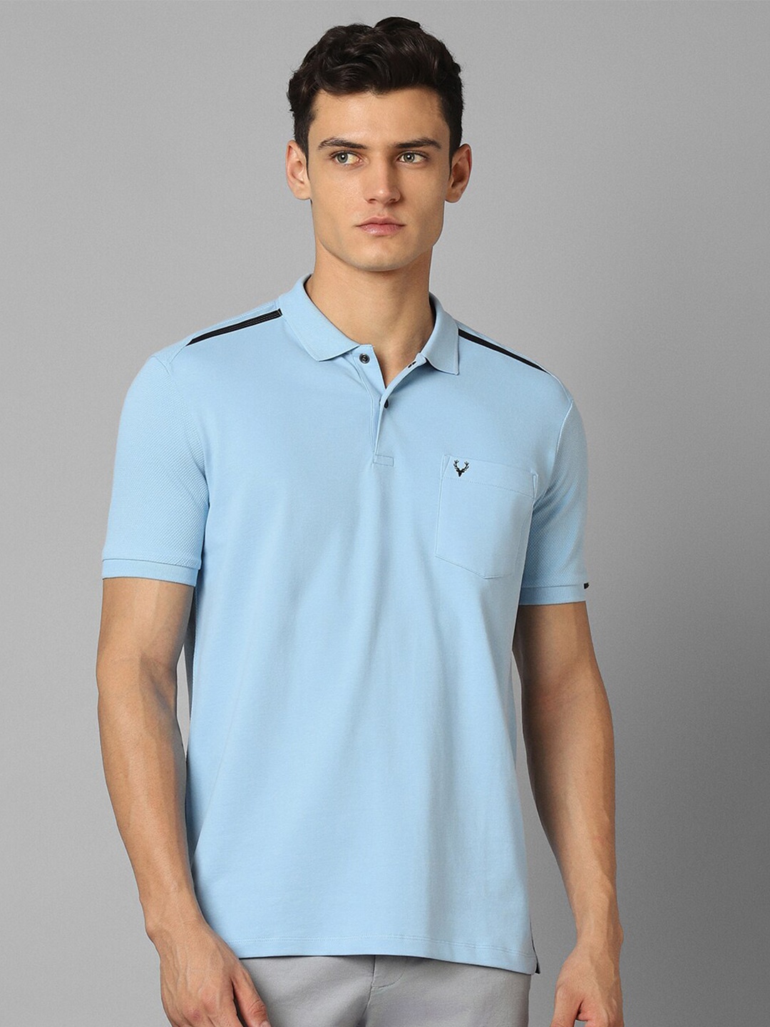 

Allen Solly Polo Collar Pure Cotton T-shirt, Blue