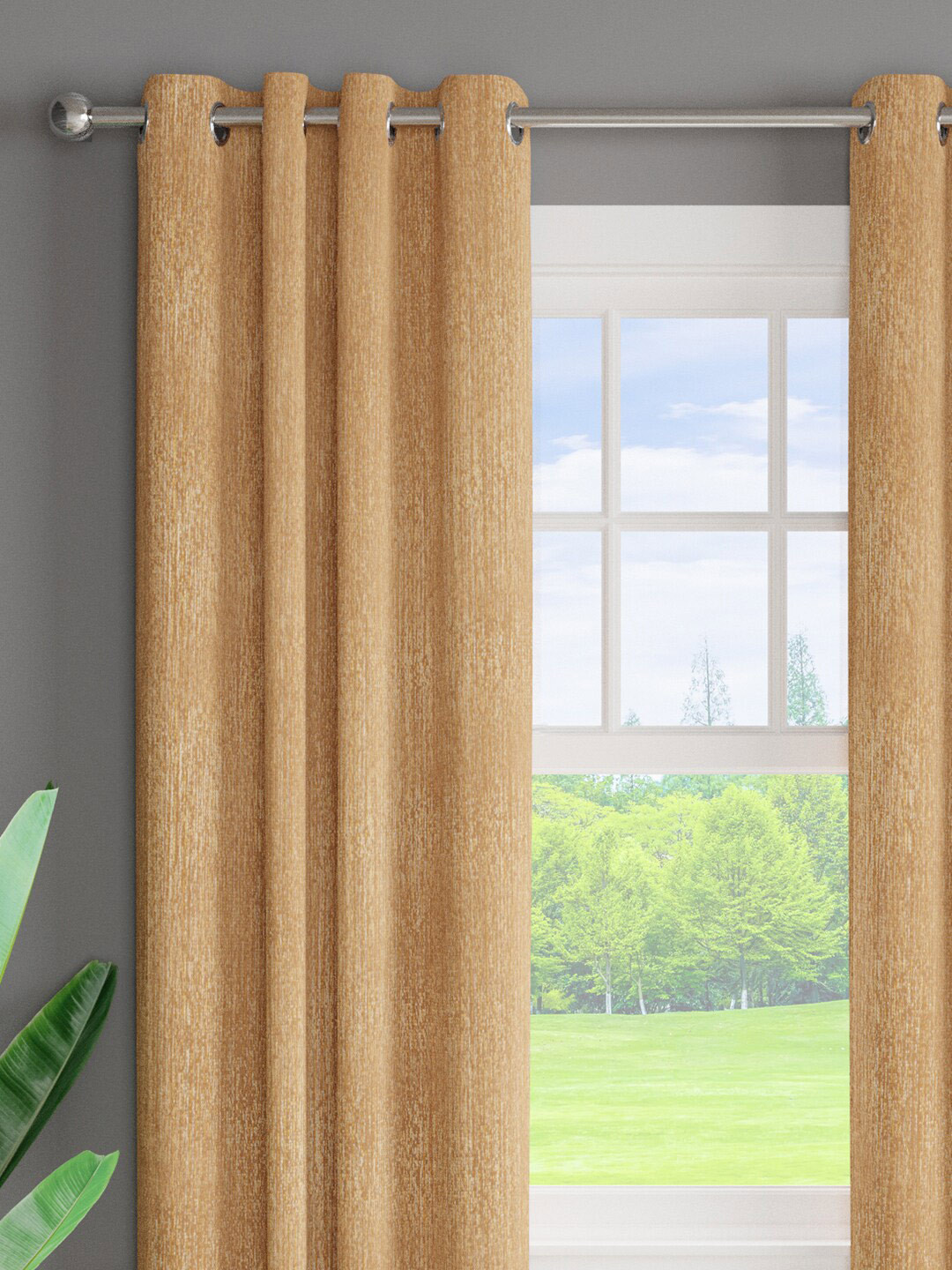 

Just Home 2 Pieces Brown Room Darkening Window Curtains