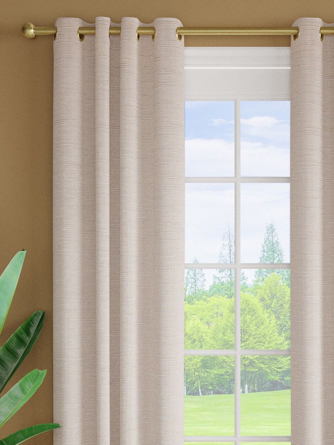

Just Home 2 Pieces Off White Textured Regular Door Curtain