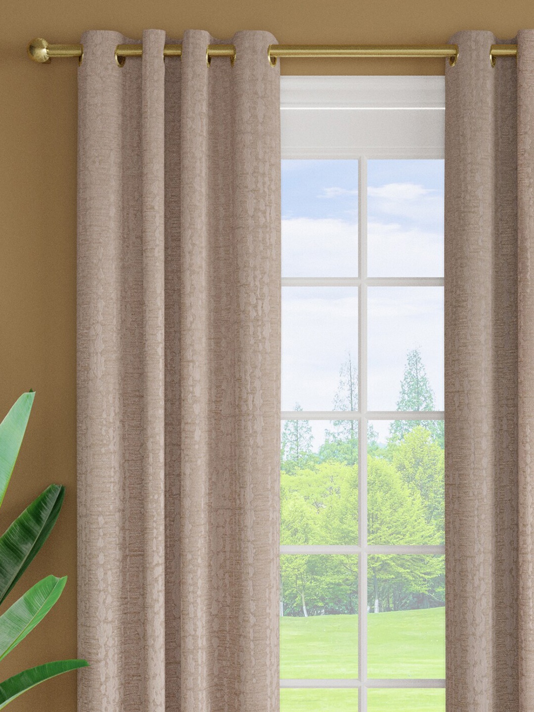 

Just Home 2 Pieces Off White Jacquard Room Darkening Door Curtains