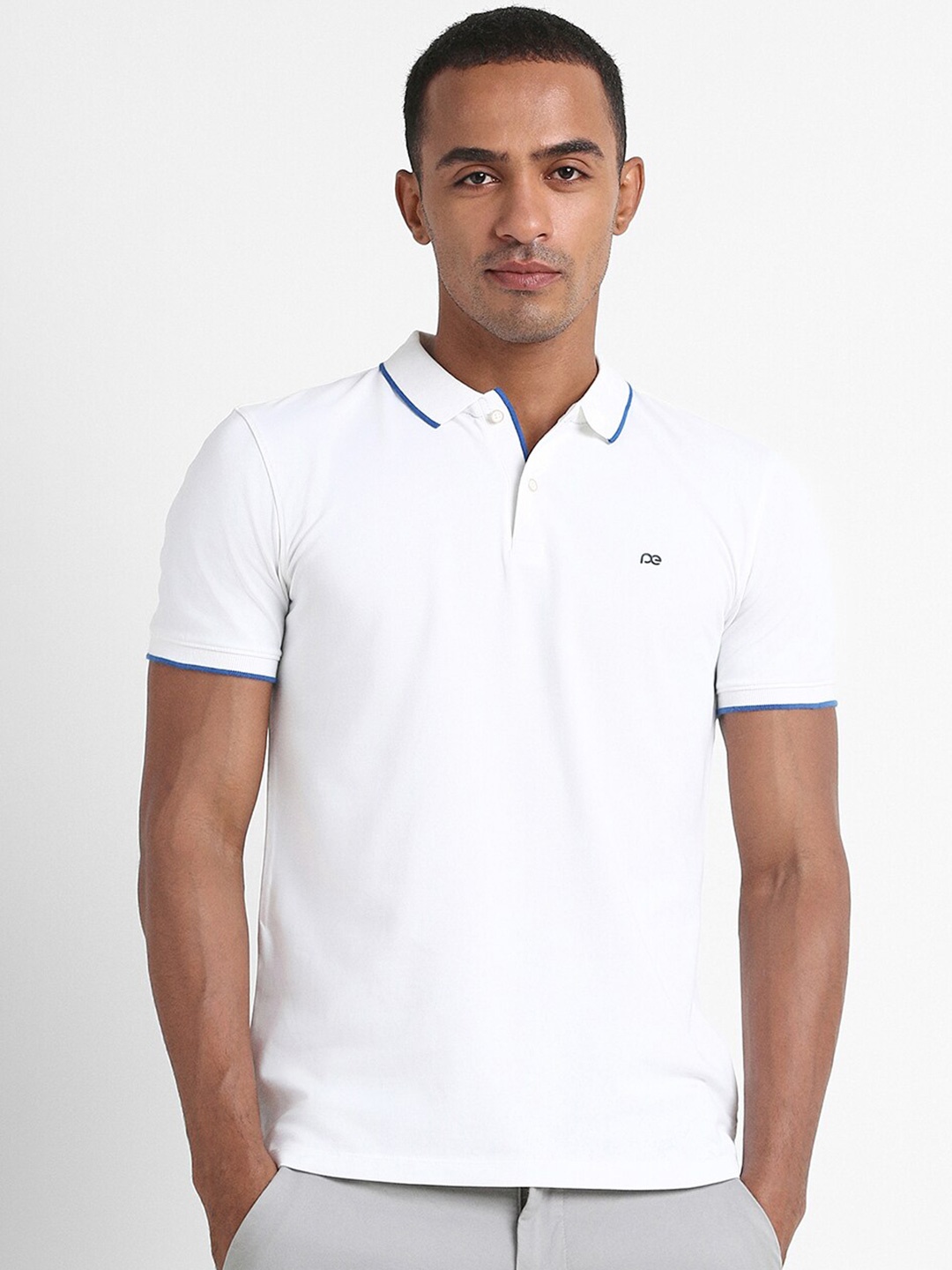 

Peter England Casuals Polo Collar Slim Fit T-shirt, White