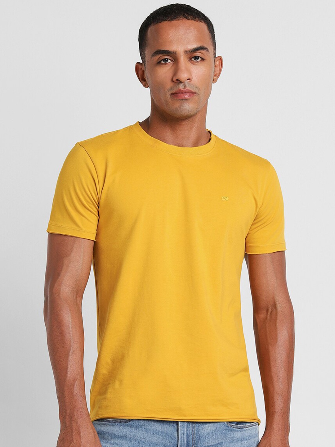 

Peter England Casuals Round Neck Slim Fit T-shirt, Yellow