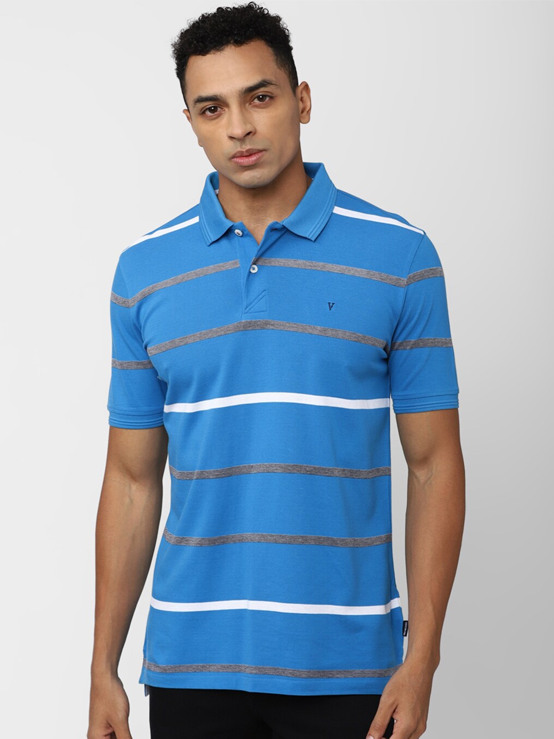 

Van Heusen Sport Striped Polo Collar Pockets T-shirt, Blue