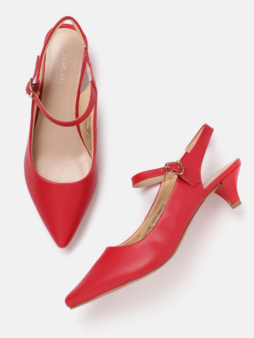 

Van Heusen Woman Pointed Toe Slim Heel Pumps, Red
