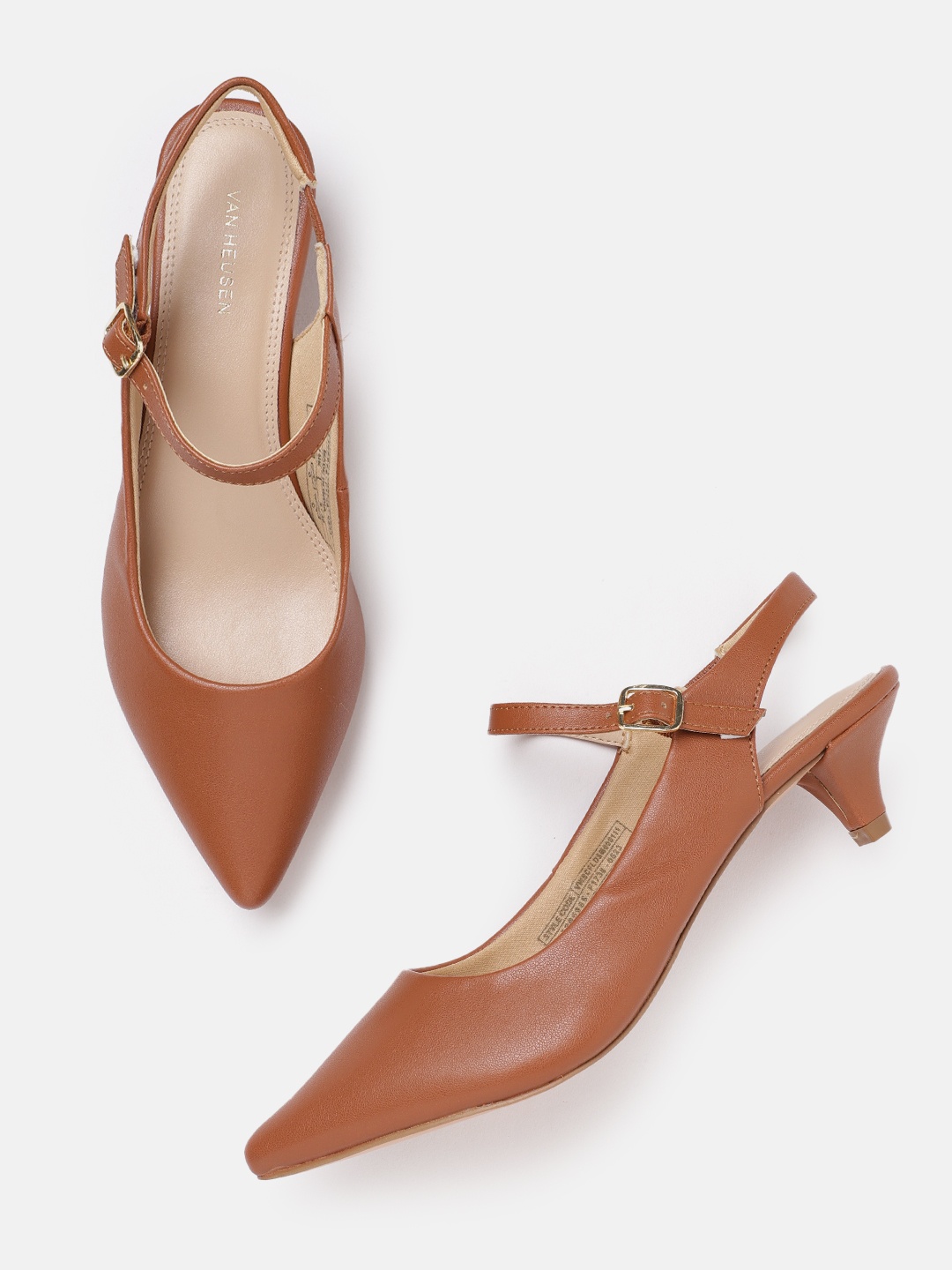 

Van Heusen Woman Pointed Toe Slim Heel Pumps, Tan