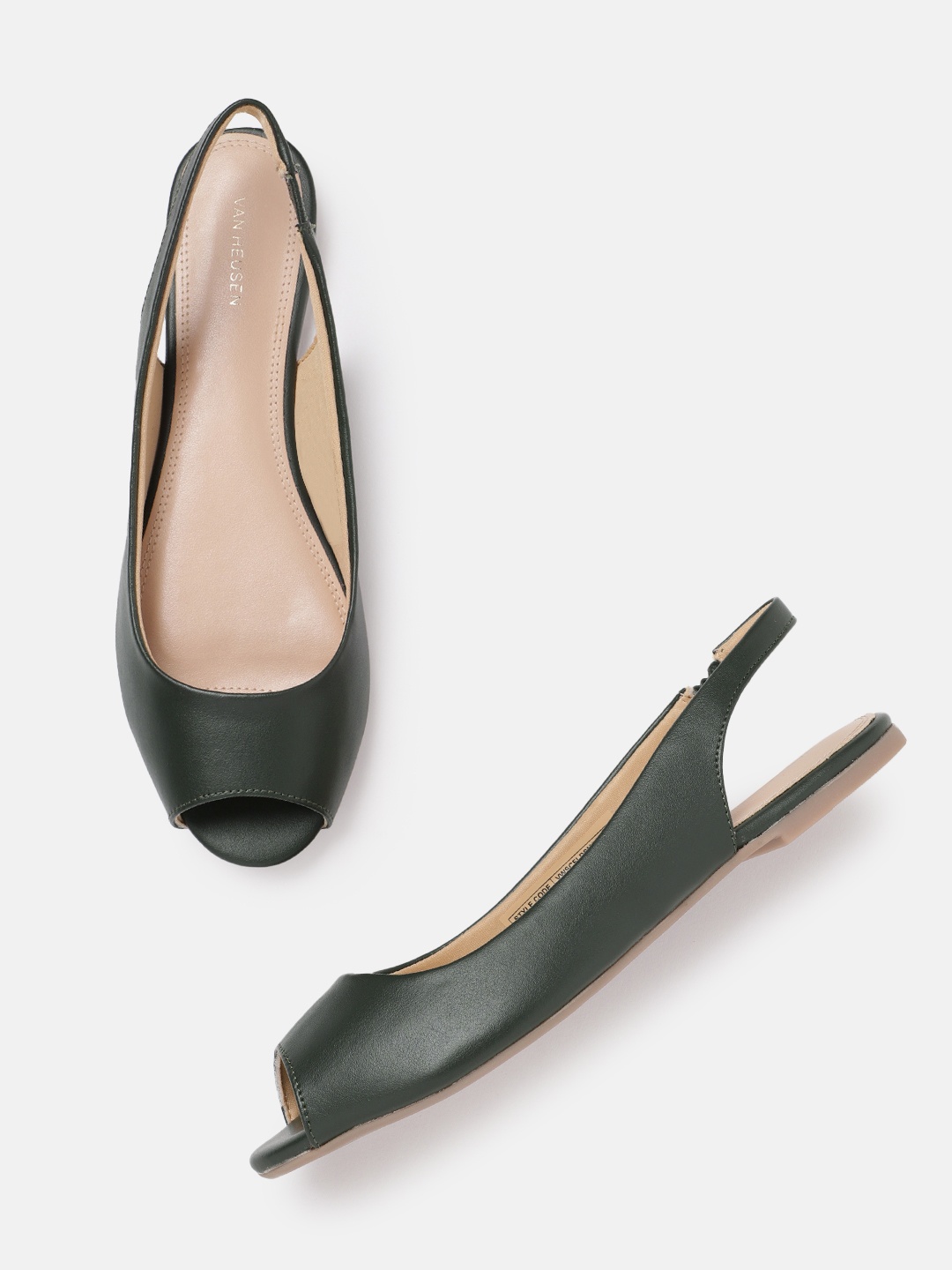 

Van Heusen Woman Open Toe Flats, Olive