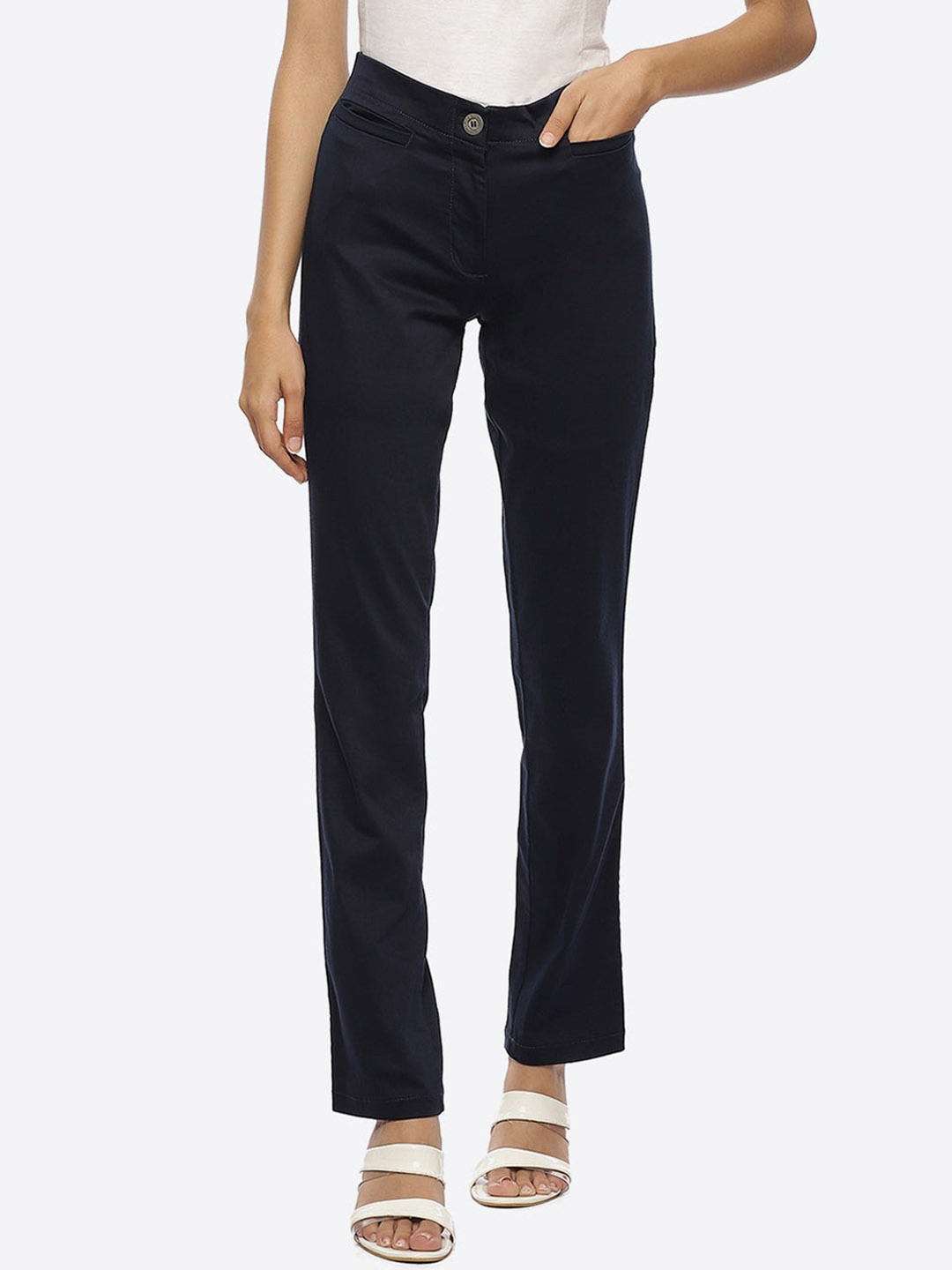 

Lakshita Women Smart Skinny Fit Easy Wash Trousers, Blue