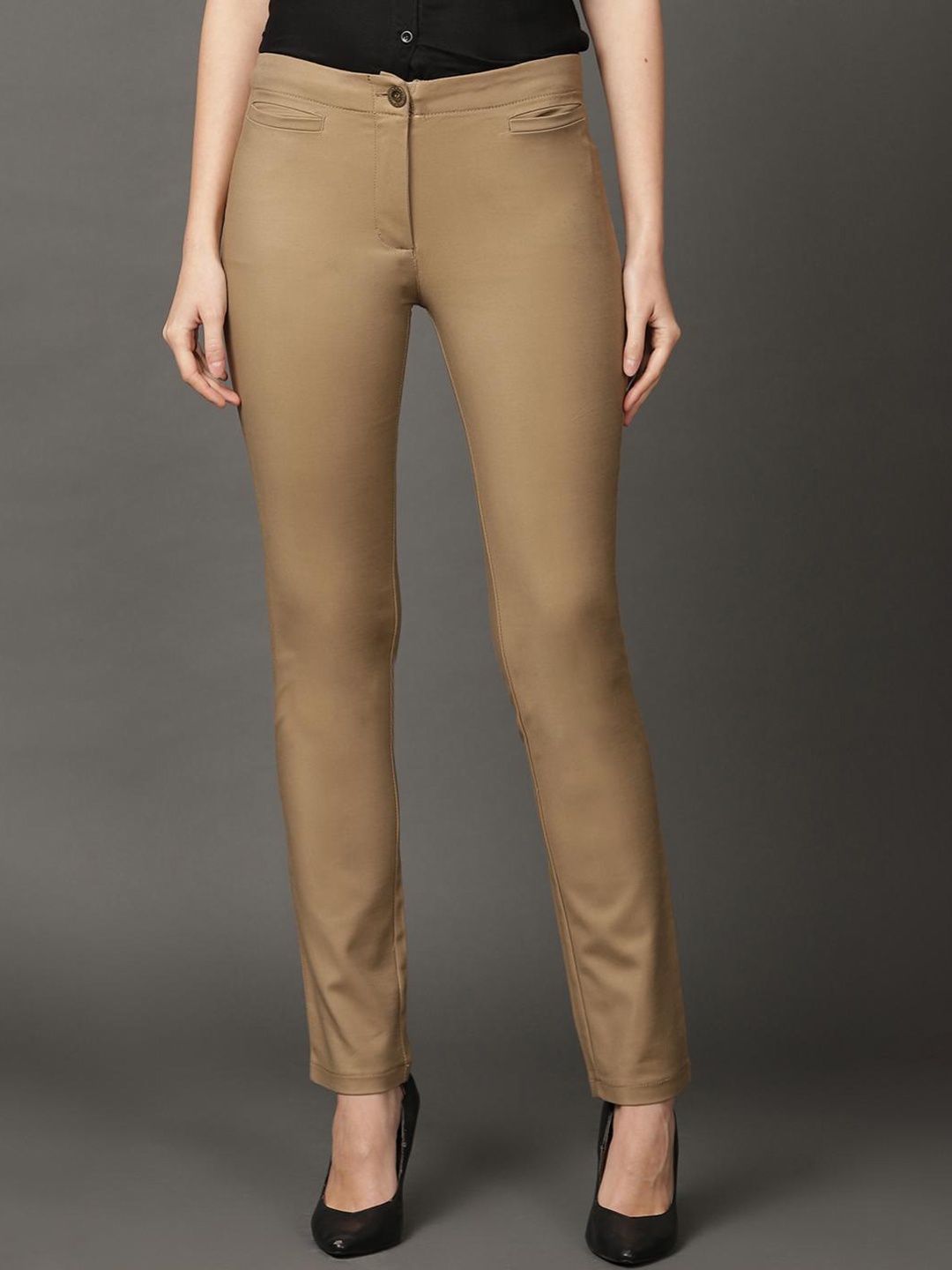 

Lakshita Women Smart Skinny Fit Easy Wash Trousers, Beige