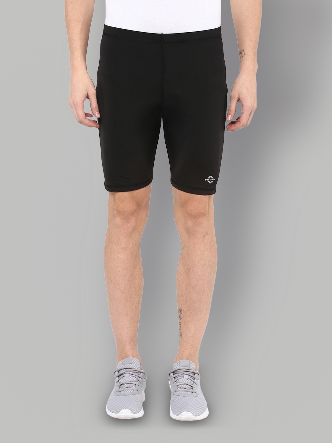 

NIVIA Men Compression Running Sports Shorts, Black