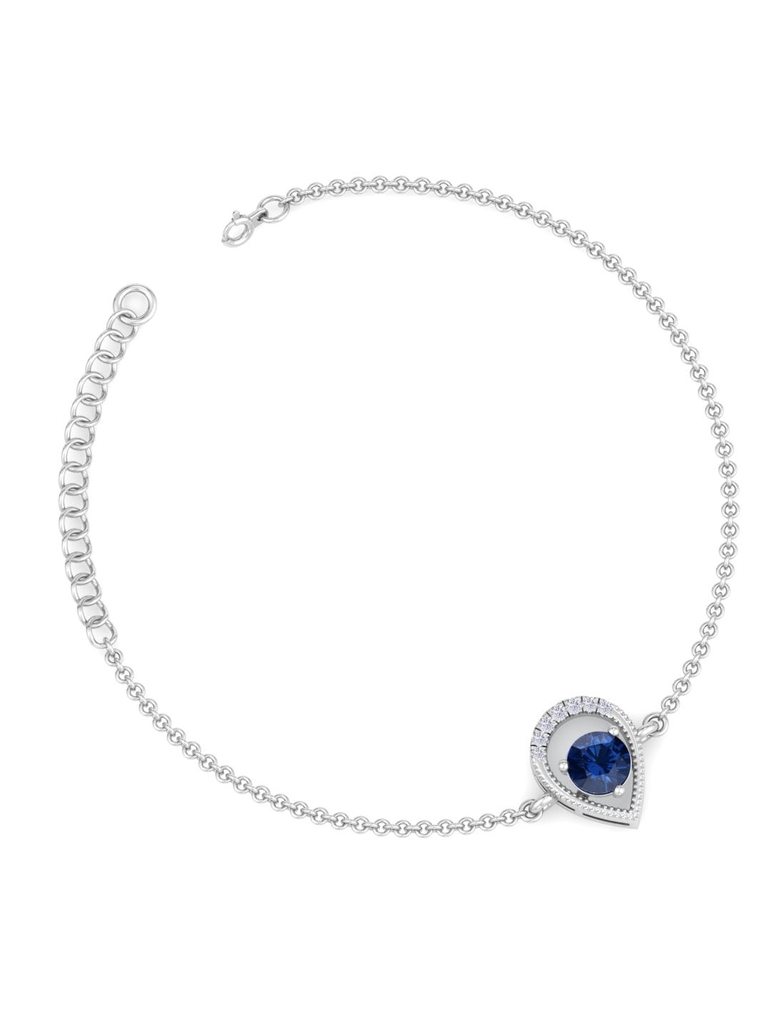 

Inddus Jewels Women Rhodium-Plated CZ Link Bracelet, Silver