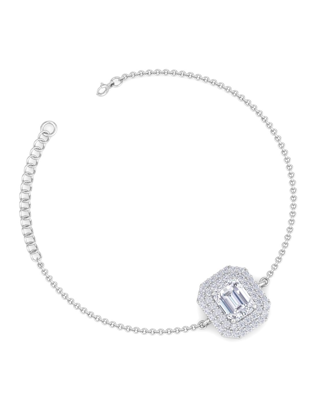 

Inddus Jewels Rhodium-Plated CZ Link Bracelet, Silver