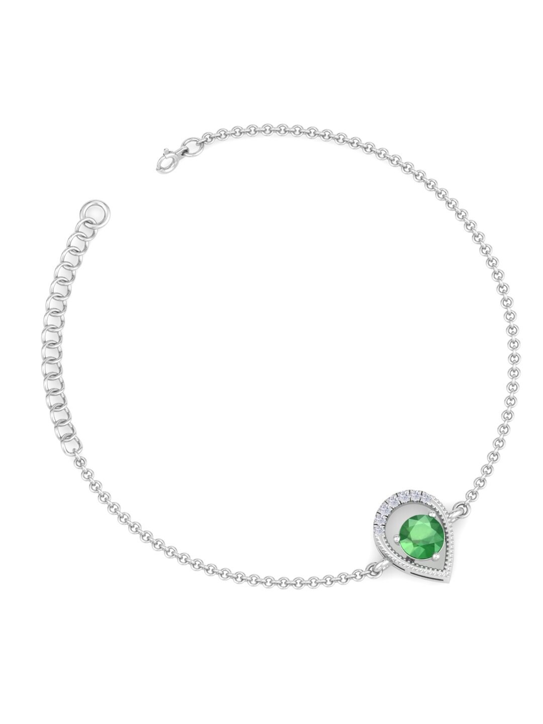 

Inddus Jewels Women 925 Sterling Silver Cubic Zirconia Link Bracelet