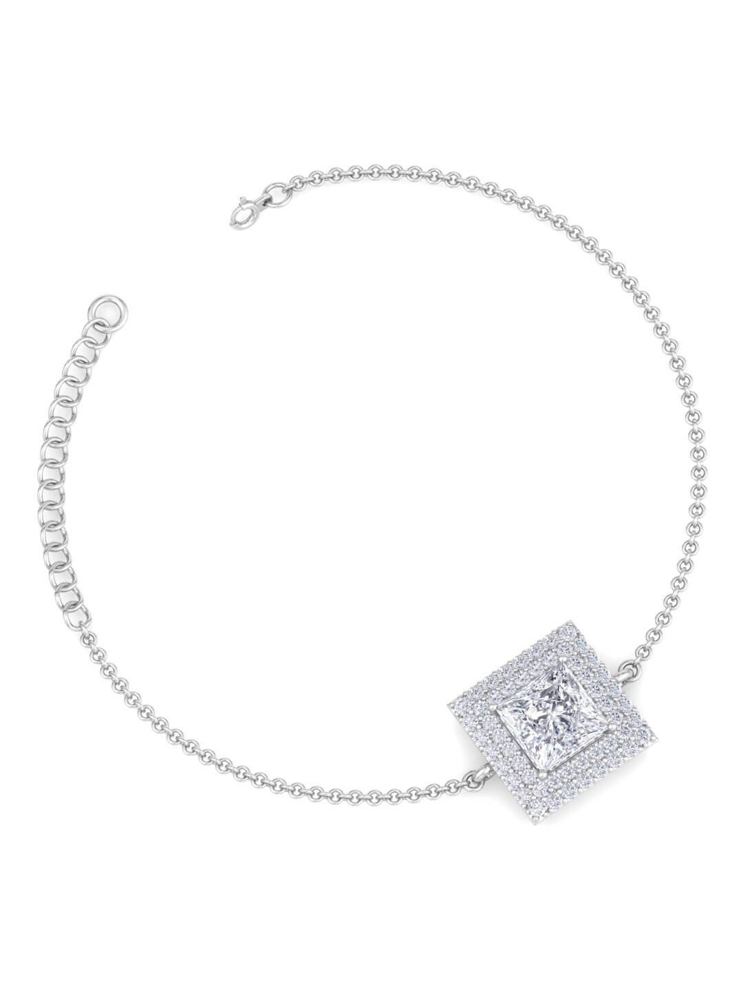 

Inddus Jewels Women 925 Sterling Silver Cubic Zirconia Link Bracelet