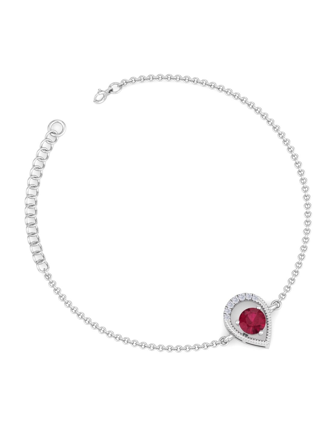 

Inddus Jewels Women 925 Sterling Silver Cubic Zirconia Link Bracelet