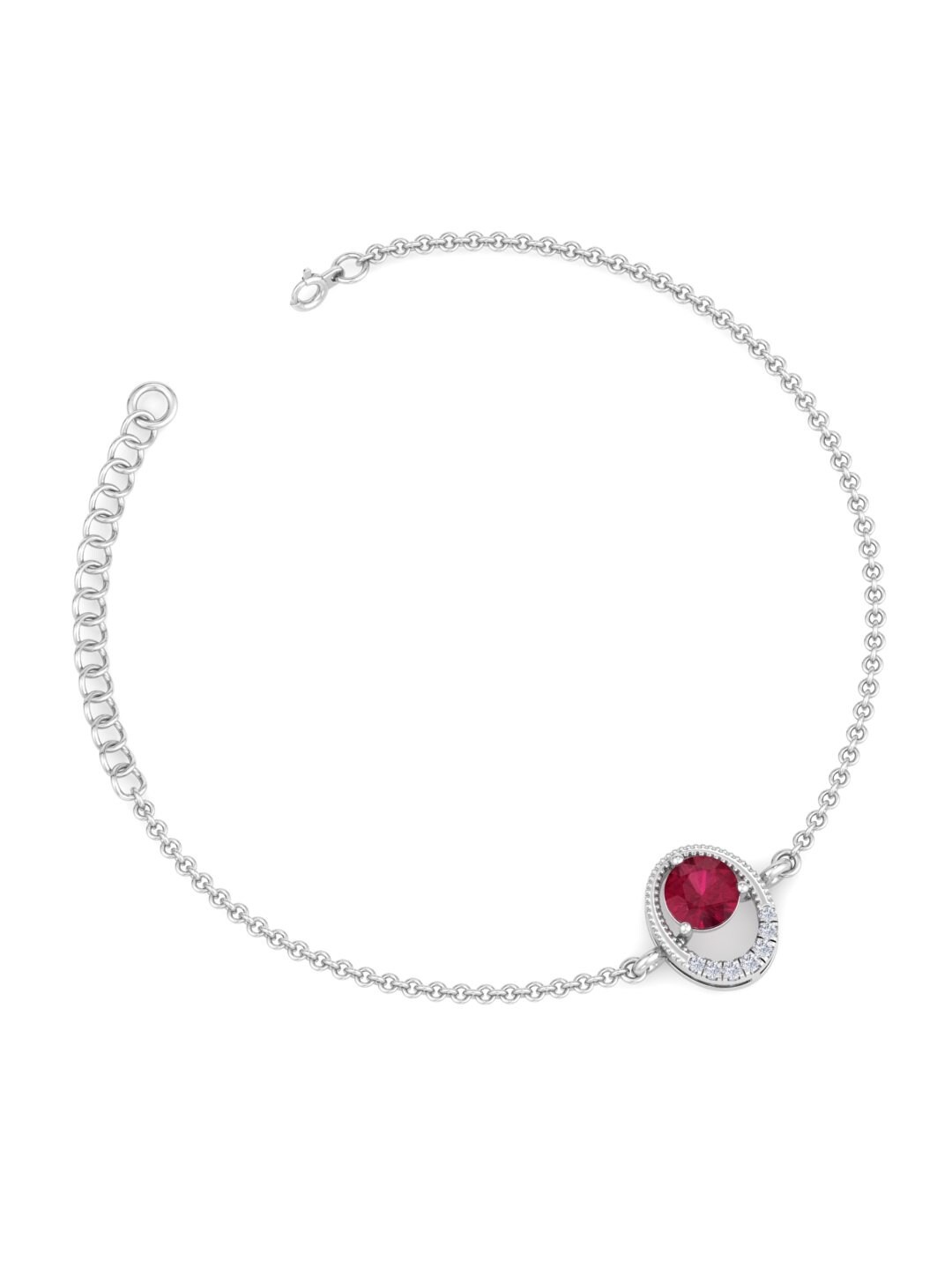 

Inddus Jewels Women 925 Sterling Silver Cubic Zirconia Link Bracelet