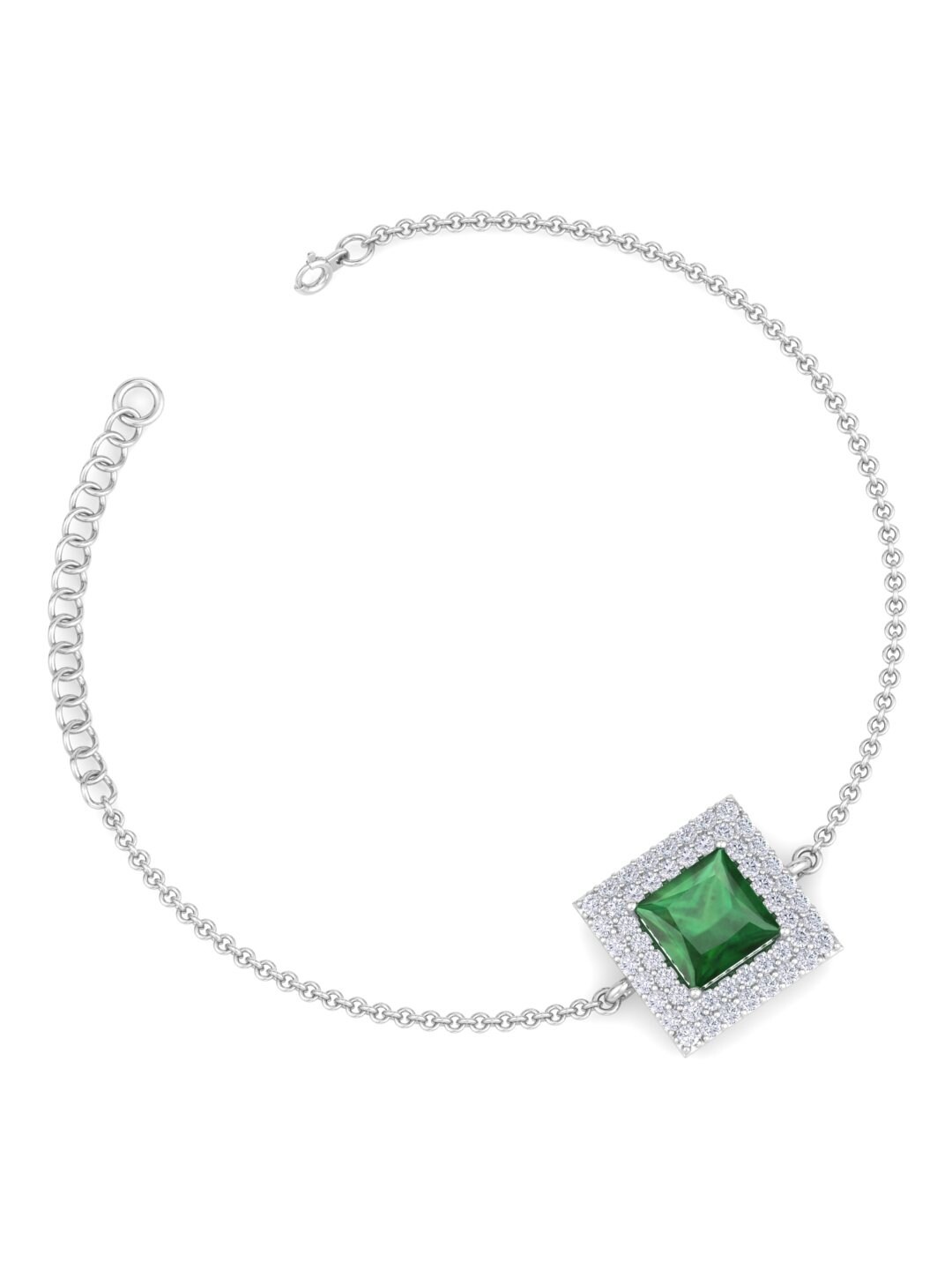 

Inddus Jewels Women 925 Sterling Silver Cubic Zirconia Link Bracelet