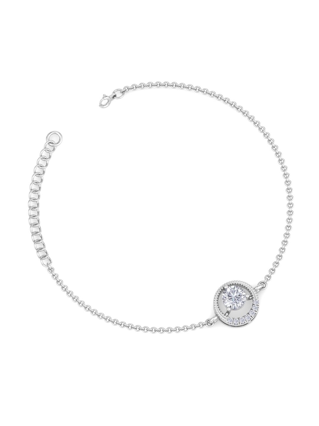 

Inddus Jewels Women 925 Sterling Silver Cubic Zirconia Link Bracelet