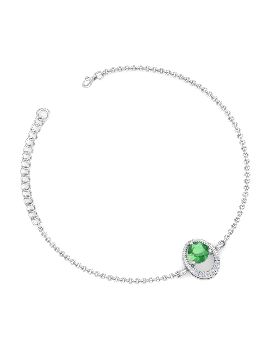 

Inddus Jewels Women 925 Sterling Silver Cubic Zirconia Link Bracelet