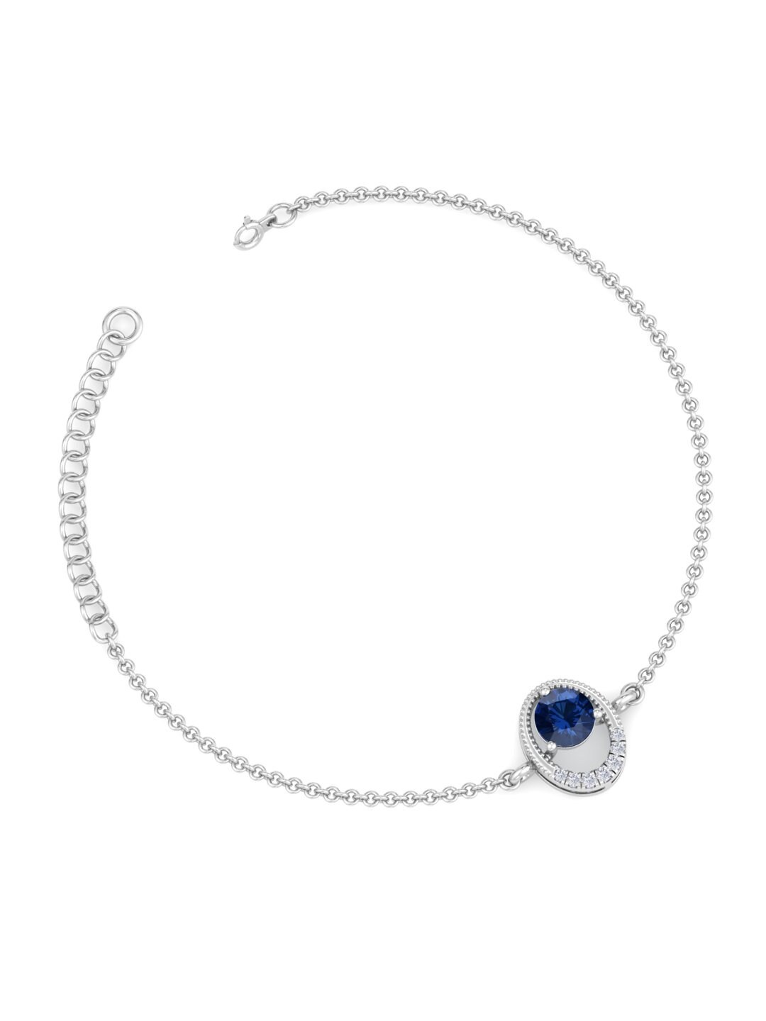 

Inddus Jewels Women 925 Sterling Silver Cubic Zirconia Link Bracelet