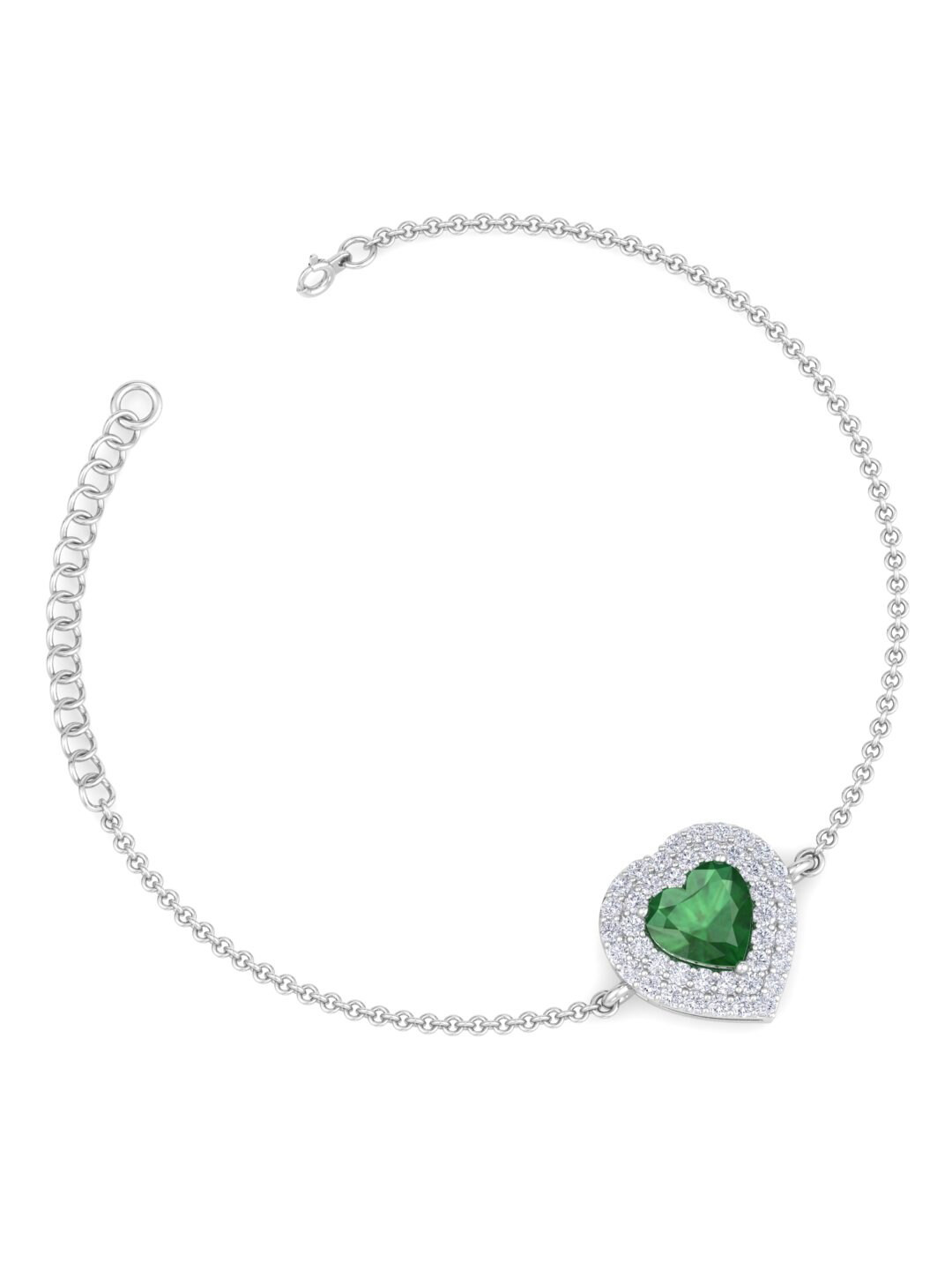 

Inddus Jewels Women 925 Sterling Silver Cubic Zirconia Link Bracelet