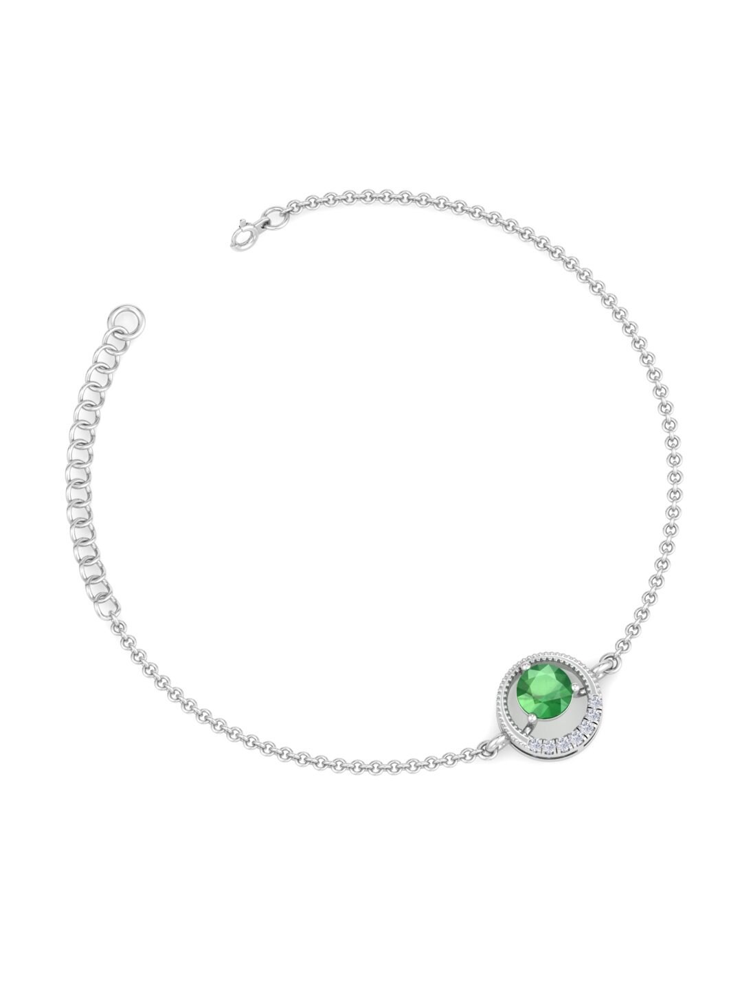 

Inddus Jewels Rhodium-Plated CZ-Studded Circular shaped Adjustable Link Bracelet, Silver