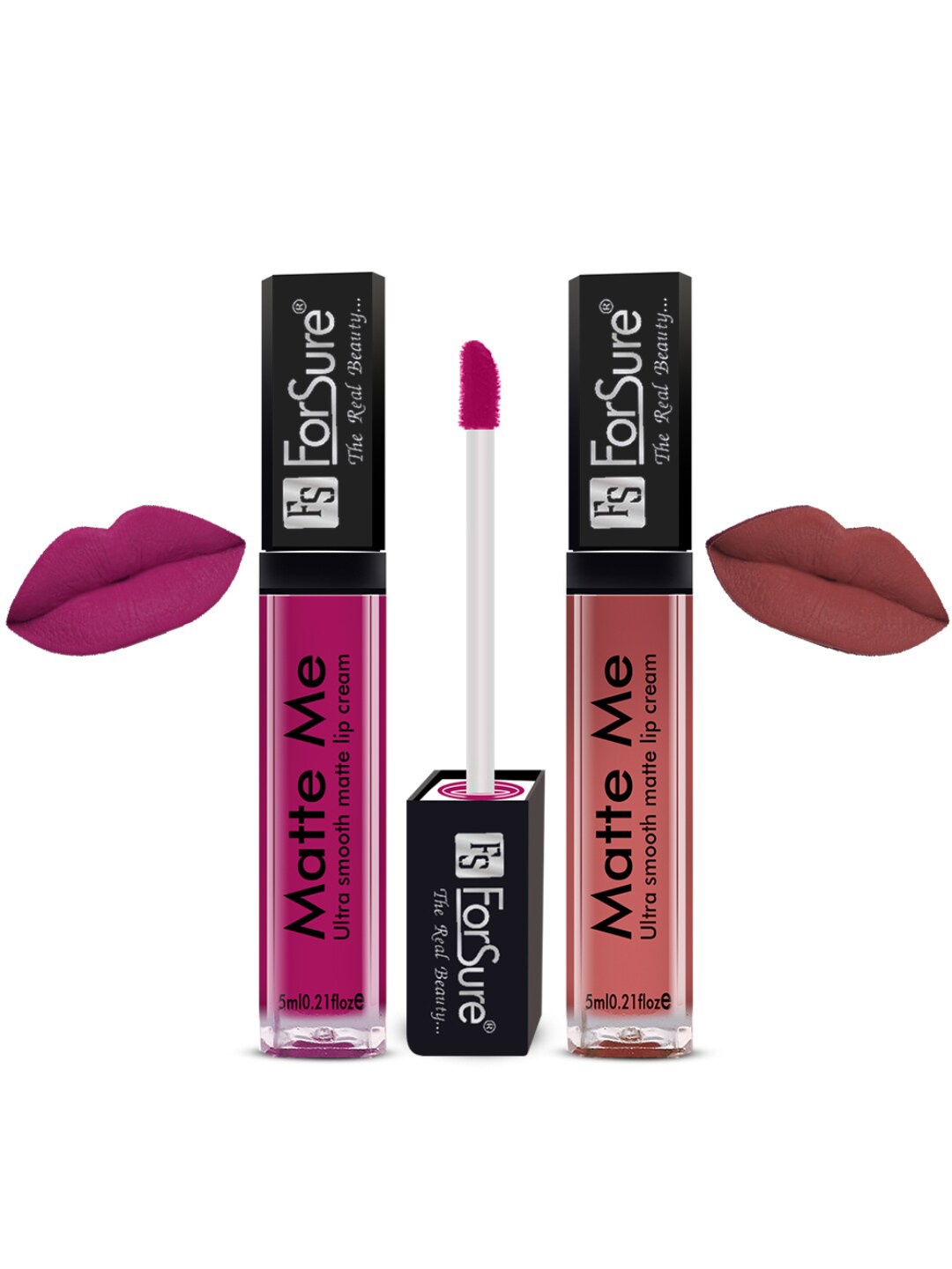 

ForSure Set of 2 Matte Me Ultra Smooth Lip Cream 5 ml Each - Magenta & Nude