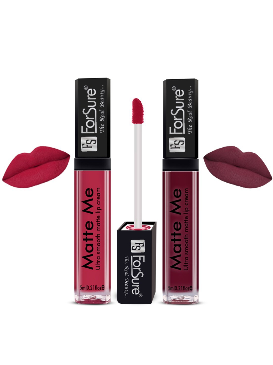 

ForSure Set Of 2 Matte Me Non-Transfer Liquid Lipsticks 5ml Each - 108 + 119, Pink