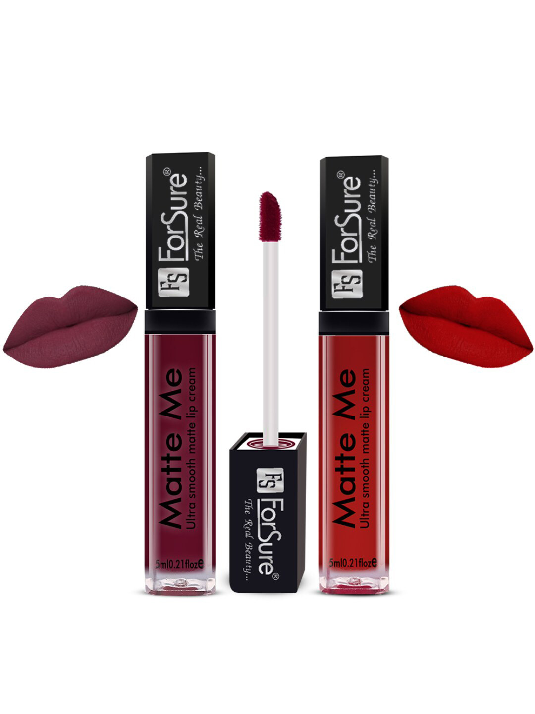 

ForSure Set Of 2 Matte Me Non-Transfer Liquid Lipsticks 5ml Each - 119 + 122, Red