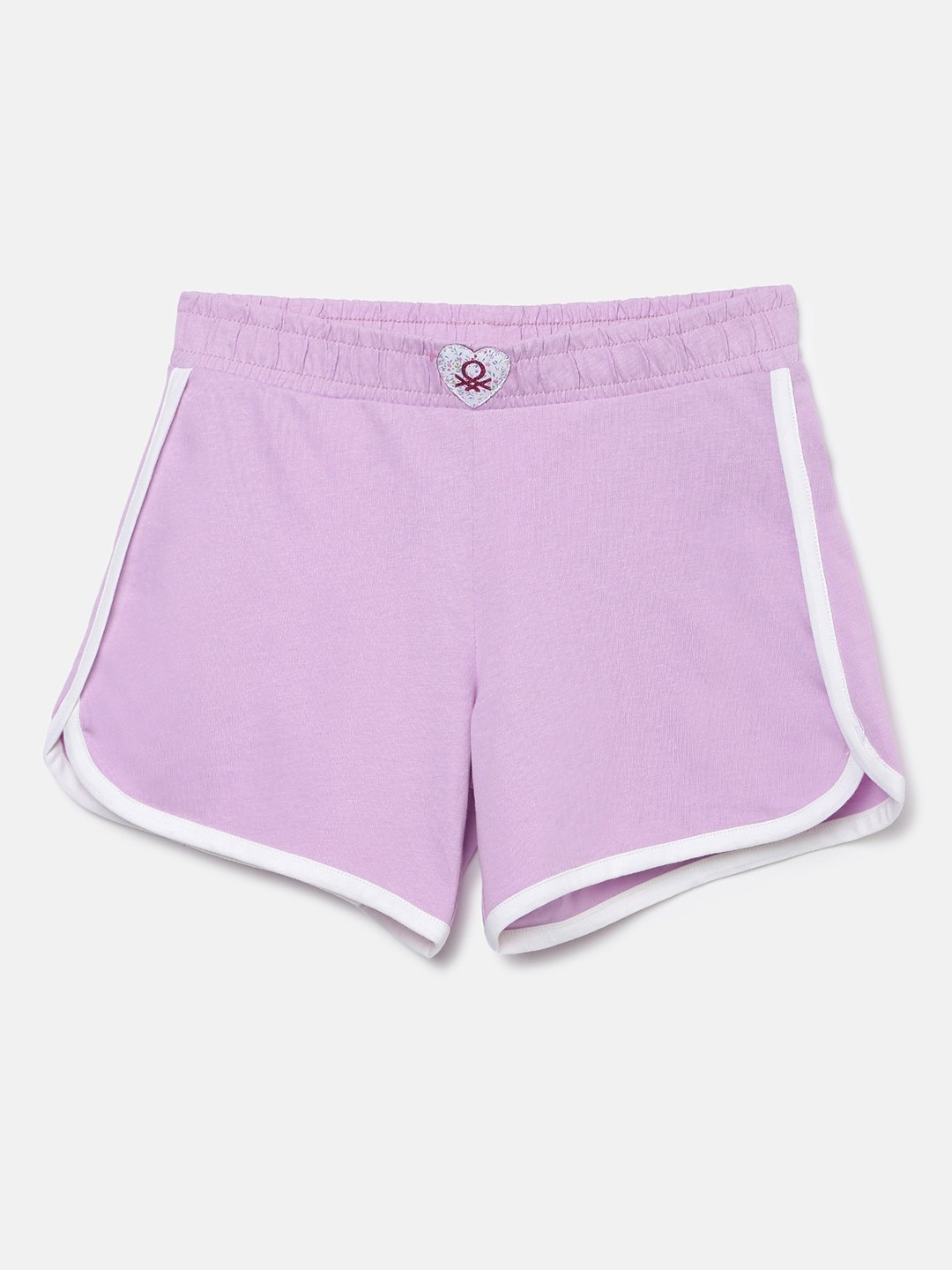 

United Colors of Benetton Girls Mid-Rise Cotton Shorts, Purple