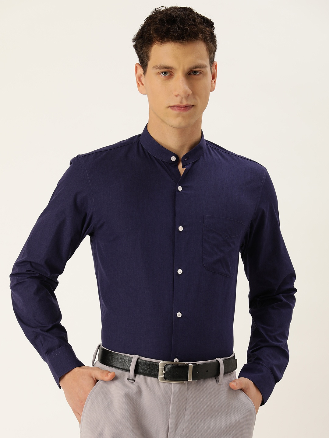 

Peter England Slim Fit Formal Shirt, Navy blue