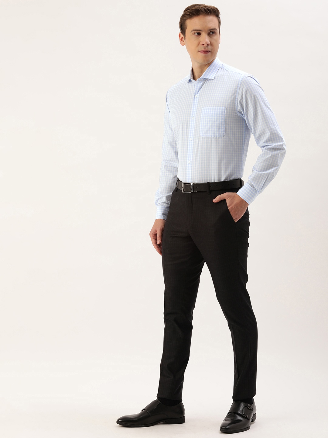 

Peter England Nuvo Checked Formal Shirt, Blue