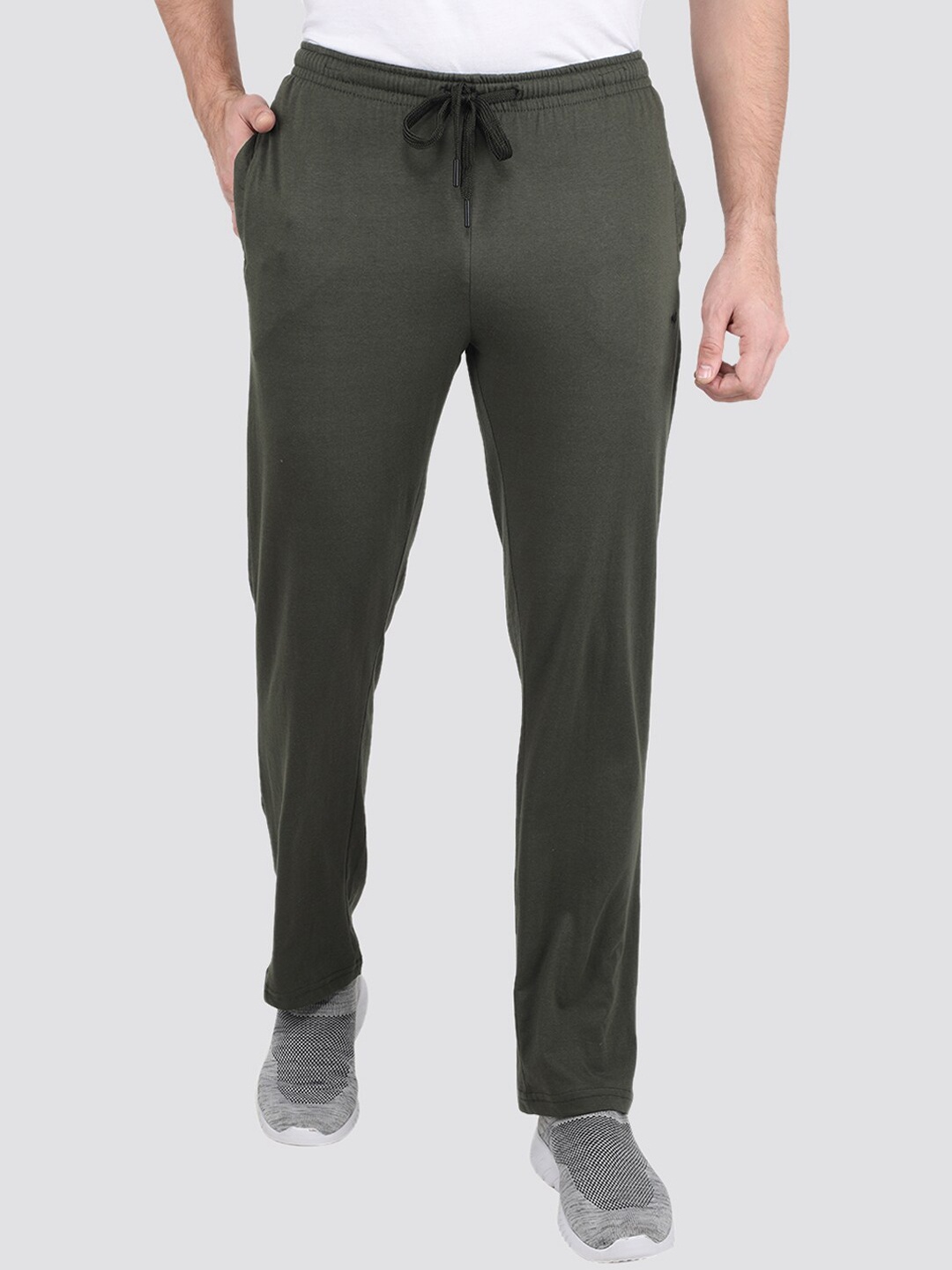

Monte Carlo Men Mid-Rise Super Soft Cotton Track Pants, Green