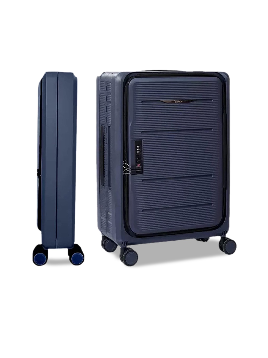 

HOUSE OF QUIRK Textured Bubule Collapsible Lightweight Suitcase, Charcoal