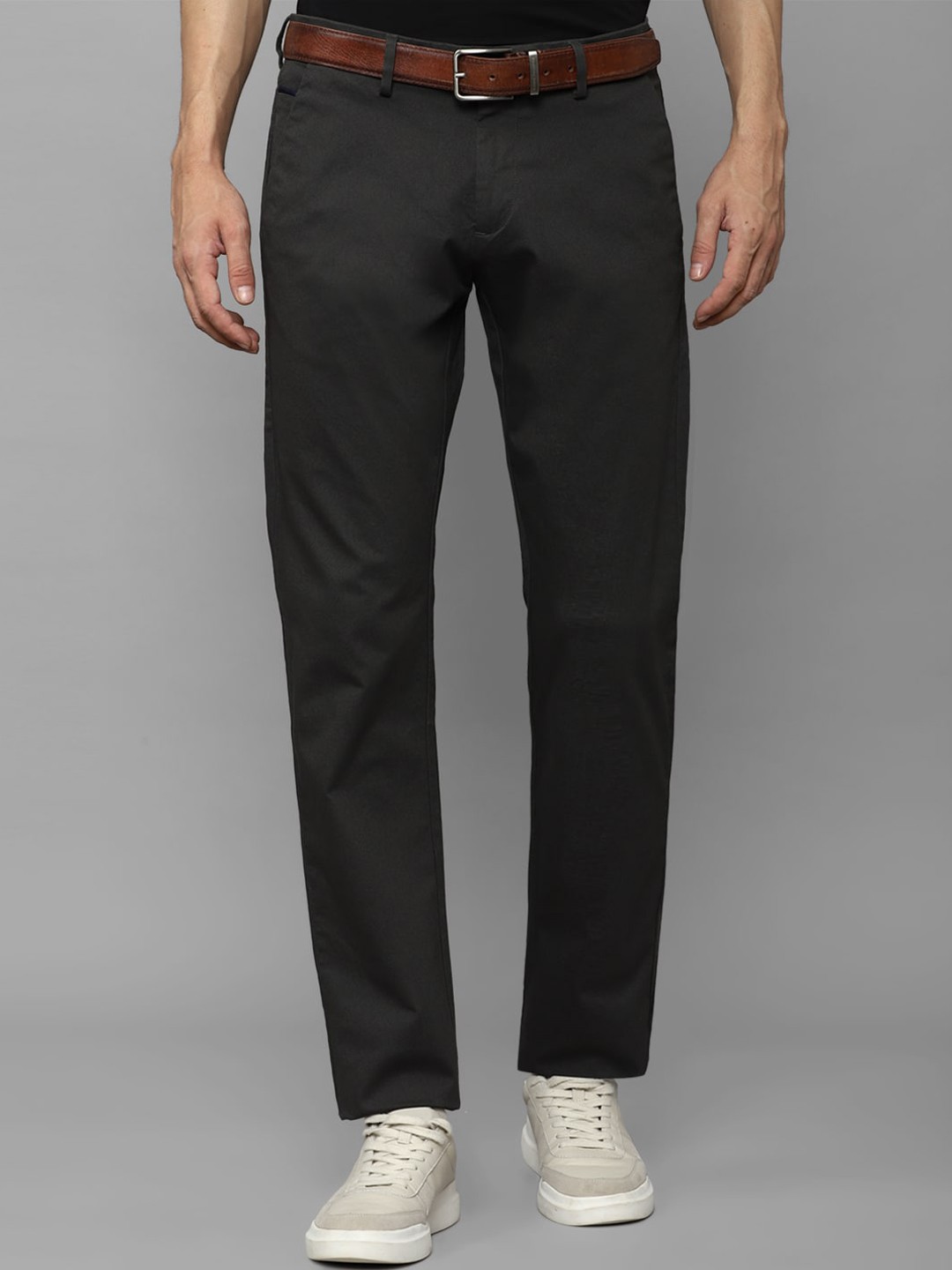 

Allen Solly Men Mid-Rise Slim Fit Trousers, Black