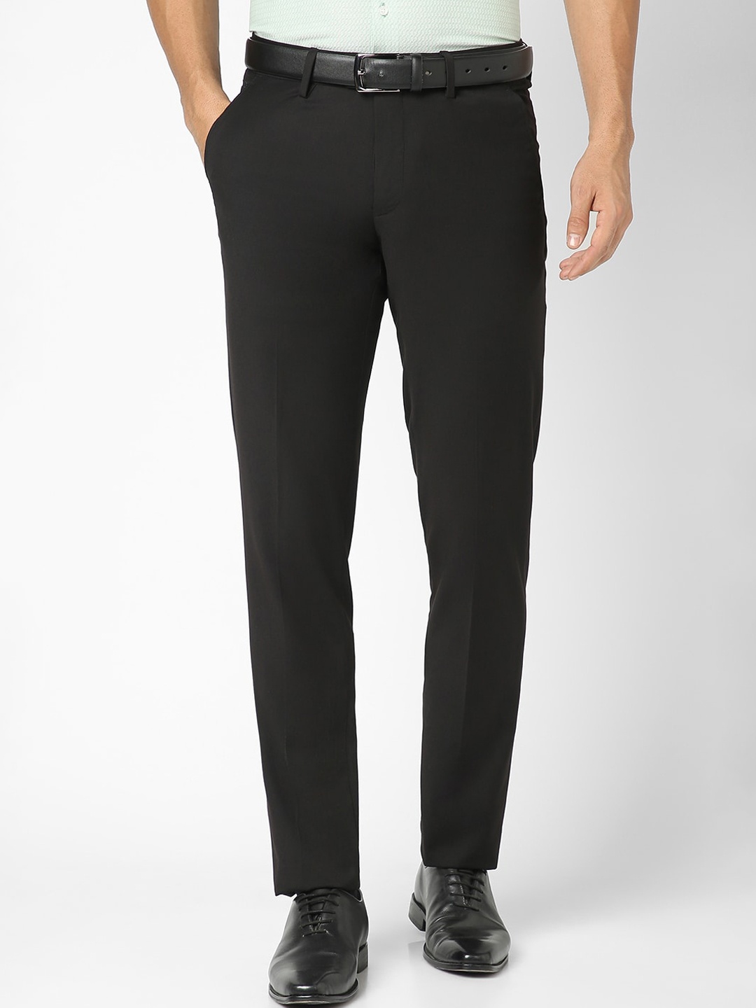 

Peter England Elite Men Slim Fit Formal Trousers, Black